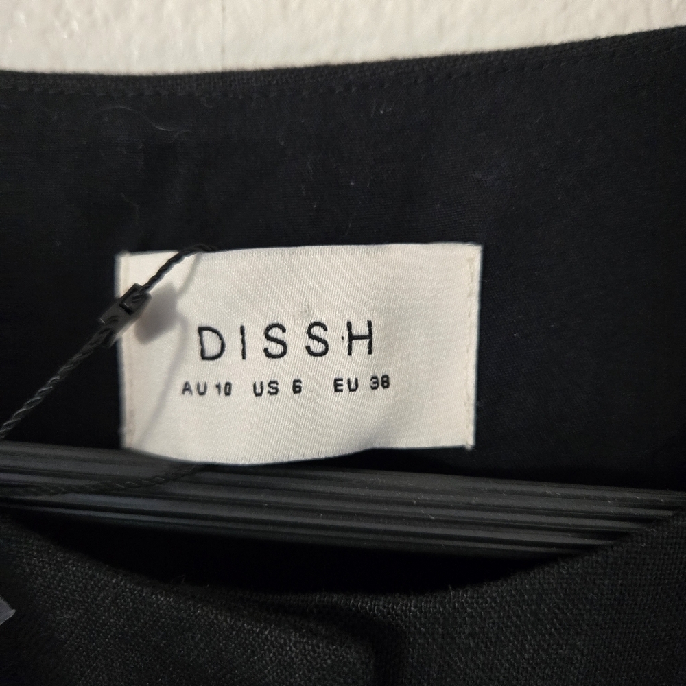 NWT DISSH Alessia Linen Vest Top in Black Size 6 US Tailored Longline Lined - Picture 16 of 16